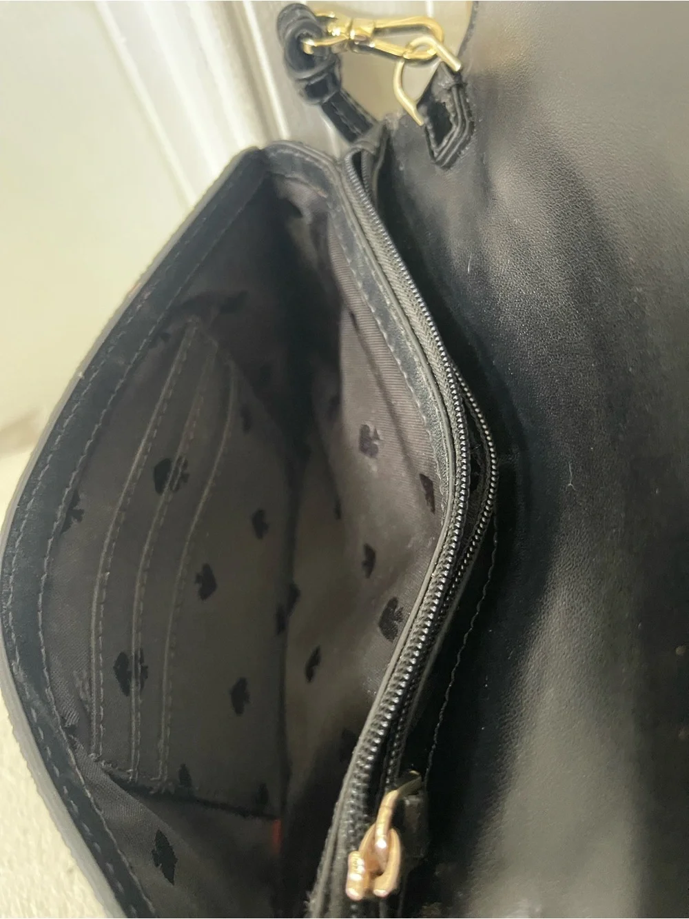 kate spade Black Glitter Wristlet Clutch
